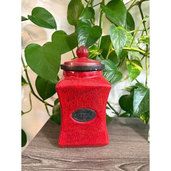 Other - Jar TEA red vintage large jar